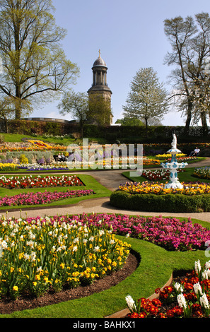 La Dingle e St. Chad's Church, Shrewsbury, Shropshire, Inghilterra, Regno Unito Foto Stock