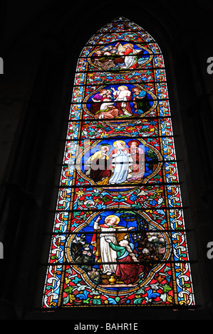 Finestra di vetro colorato nella Cattedrale di Lincoln Foto Stock