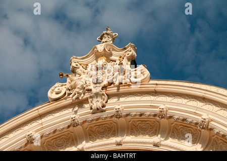 Frammento di acqua sorgiva colonnato a Marianske Lazne aka Marienbad - Repubblica Ceca Foto Stock