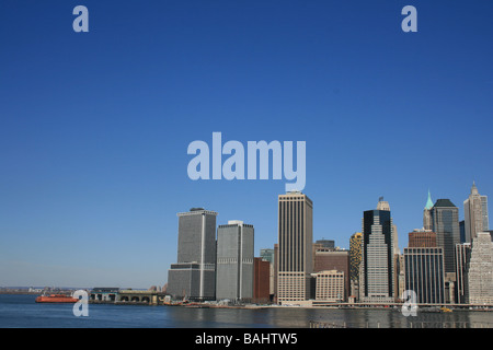 Estremo sud di Manhattan tra cui la Staten Island Ferry. Foto Stock