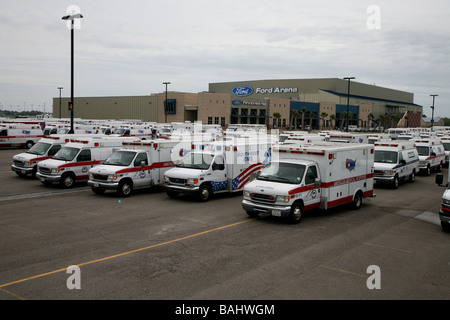 Servizi di emergenza pronto per danni arrecati dall'uragano e servizi medici che potrebbero essere necessari in Texas Foto Stock