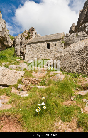 St Govan's Chapel, Pembrokeshire, Galles Foto Stock