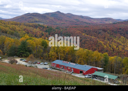 Ristorante in Blue Ridge Mountains con bosco di latifoglie Virginia Stati Uniti d'America Foto Stock