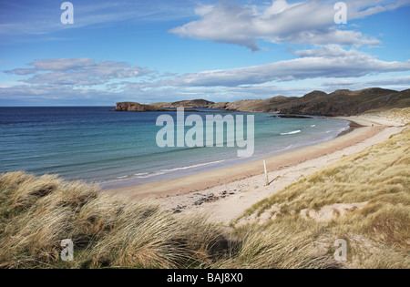 Bella spiaggia Oldshoremore, vicino Kinlochbervie, Sutherland, Scozia Foto Stock