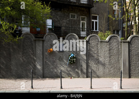 Ghetto pareti a Lwowska street a Cracovia Polonia Foto Stock