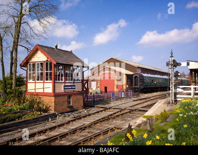 La casella segnale alla Kent & East Sussex Railway Tenterden Foto Stock