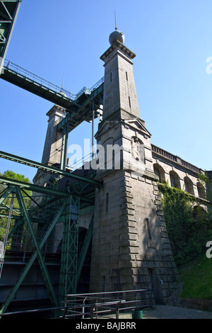 Il vecchio Henrichenburg Shiplift nella città di Waltrop, il percorso di cultura industriale , NRW, Renania del Nord - Westfalia, Germania Foto Stock