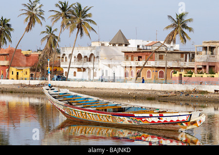 Il Senegal, Saint Louis città, elencati come patrimonio mondiale dall' UNESCO, il fiume Senegal Foto Stock