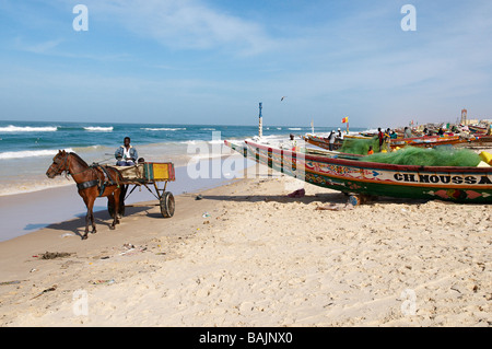 Il Senegal, Saint Louis città, elencato come patrimonio mondiale dall'UNESCO, la spiaggia Foto Stock