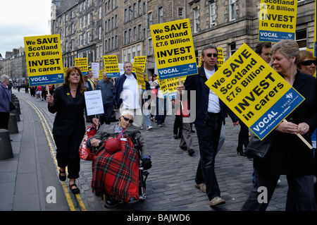 Protesta a Edimburgo il 22 di aprile 2009 Foto Stock