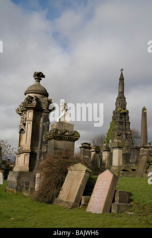 Le lapidi nella necropoli di Glasgow, Scozia Glagow, REGNO UNITO Foto Stock