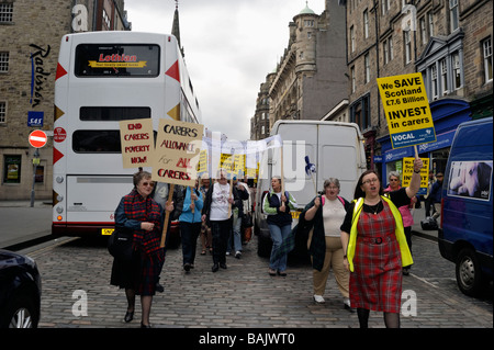 Protesta a Edimburgo il 22 di aprile 2009 Foto Stock