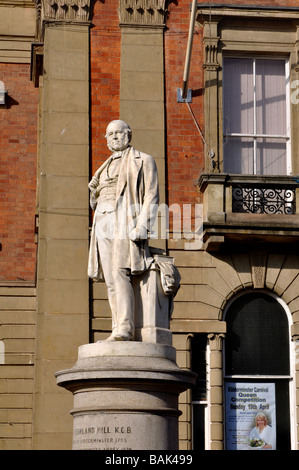 Rowland Hill statua, Kidderminster, Worcestershire, England, Regno Unito Foto Stock