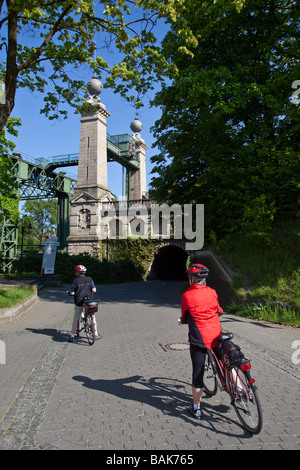 Il vecchio Henrichenburg Shiplift nella città di Waltrop, il percorso di cultura industriale , NRW, Renania del Nord - Westfalia, Germania Foto Stock