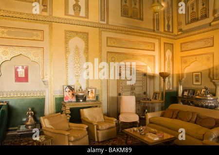 La città di Jaipur Palace di Jai Singh II appartamenti privati in Chandra Mahal Rajasthan in India Foto Stock