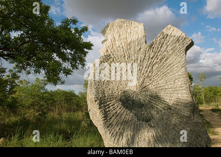 Il Burkina Faso, Oubritenga Provincia, Laongo, scultura scolpita in granito da artisti internazionali per il simposio Laongo Foto Stock