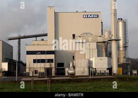 Biomassa-fired power station, la produzione di elettricità a partire da legno riciclato, Lunen, Renania settentrionale-Vestfalia (Germania). Foto Stock