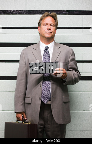 Mugshot di imprenditore Foto Stock