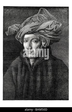 Ritratto di un gentiluomo dipinto di Jan van Eyck Foto Stock