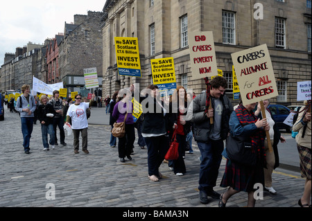 Protesta a Edimburgo il 22 di aprile 2009 Foto Stock