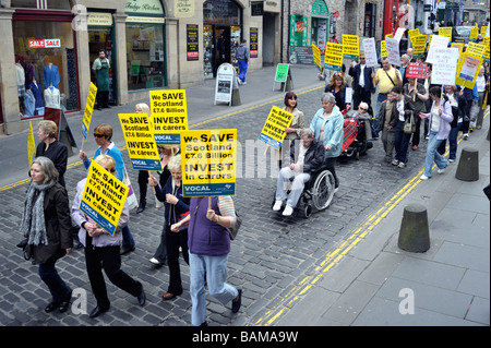 Protesta a Edimburgo il 22 di aprile 2009 Foto Stock