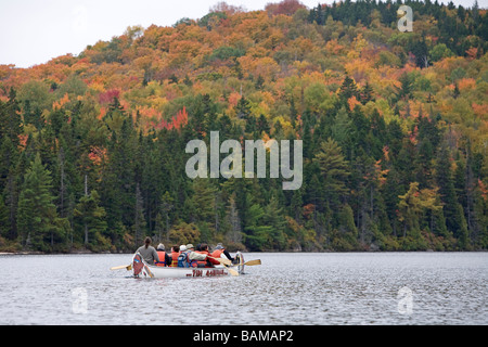 Canada, Provincia del Quebec a caduta, sorvolano Mauricie in idrovolante, lago e Sacacomie lodge Foto Stock