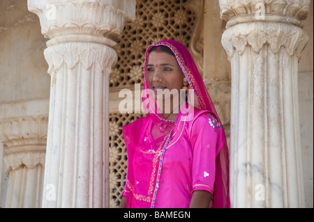 Donna indiana in Jaswant Thada Jodhpur Foto Stock