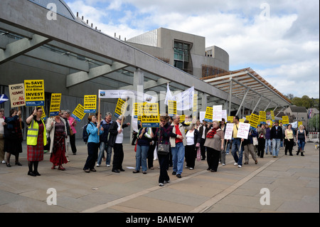 Protesta a Edimburgo il 22 di aprile 2009 Foto Stock