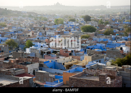 Jodhpur Blue case dipinte in Rajasthan Foto Stock