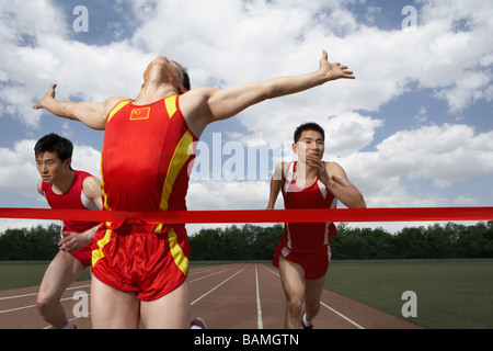Gli atleti via di corsa Foto Stock