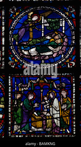 Canterbury vetrata dei tre Re Magi () & Angelo Foto Stock