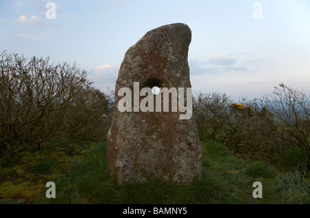 Il holestone pietra permanente a Newtownabbey County Antrim Irlanda del Nord è un antico celtico pietra permanente Foto Stock