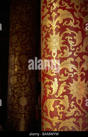 Close-Up di colonne decorative nella Città Proibita di Pechino, Città Foto Stock