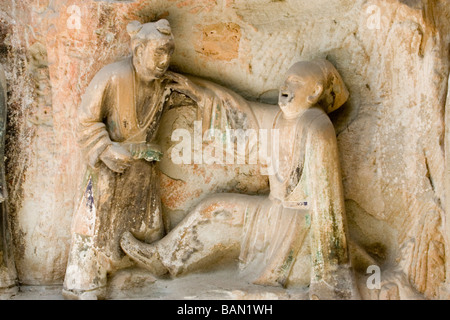 Dazu Rock Carving Grottoe Baodingshan n. 20 grotta Chongqing Cina Asia UNESCO Patrimonio Mondiale del buddismo statua del Buddha arte Foto Stock