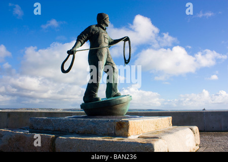 Memoriale di pescatori perso in mare Newlyn Cornovaglia Foto Stock