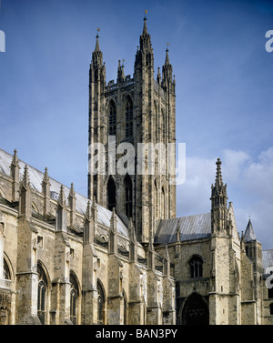 La Cattedrale di Canterbury Bell Harry Tower visto da sud-ovest Foto Stock