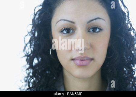 Close up di giovani volto di donna Foto Stock