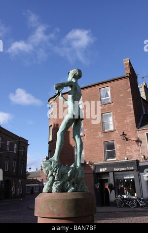 Peter Pan statua kirriemuir scozia febbraio 2009 Foto Stock