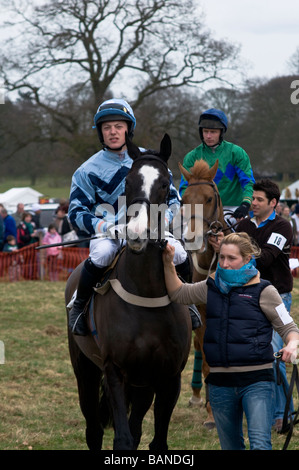 Punto-punto horse racing a Dalton Park, Dalton Holme, East Yorkshire Foto Stock