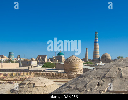 Panorama della città antica di Khiva Uzbekistan Foto Stock