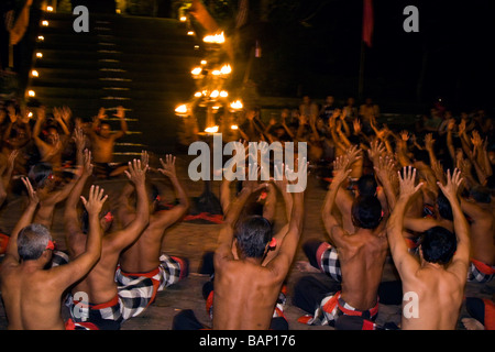 Kecak dance in Ubud Bali Indonesia Foto Stock