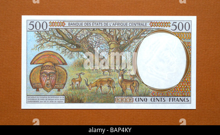 Stati dell'Africa centrale 500 Cinquecento Franc banconota. Foto Stock