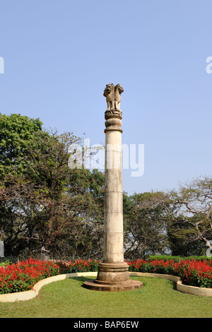 Pilastro di Ashoka simbolo principale di India Foto Stock