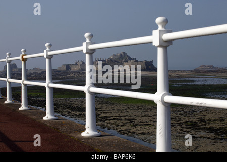 Ringhiere & Castello di Elizabeth JERSEY Isole del Canale della Manica UK ST. HELIER JERSEY 20 Aprile 2009 Foto Stock