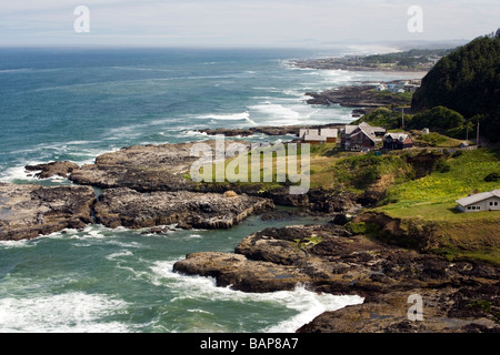 Vista litorale vicino a Cape perpetua - Yachats, Oregon Foto Stock