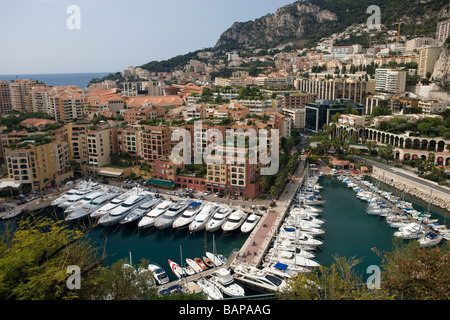 Vista di Fontvieille Marina Monte Carlo Monaco Foto Stock