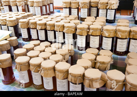 Farmers Market shop di stallo a Rickinghall Village Hall nel Suffolk, Regno Unito Foto Stock