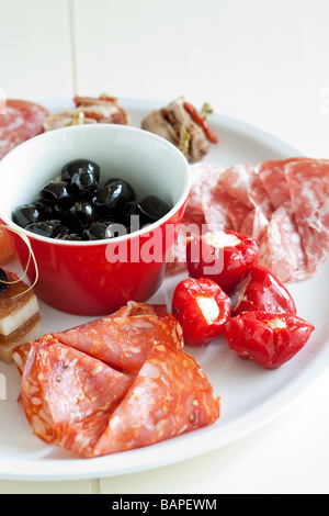 Piatto di antipasti italiani Foto Stock