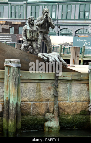 La American Merchant Marine Memorial in Battery Park, Manhattan, New York. Foto Stock