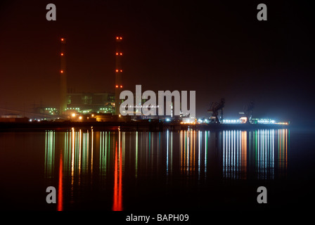 Tilbury Power Station Gravesend Kent England di notte Foto Stock